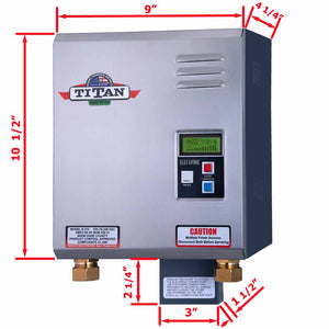 Titan N210 tankless water heater dimensions in inches